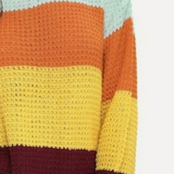 LAST ONE! Wool Blend Striped Boho Sweater - Picture 4 of 7